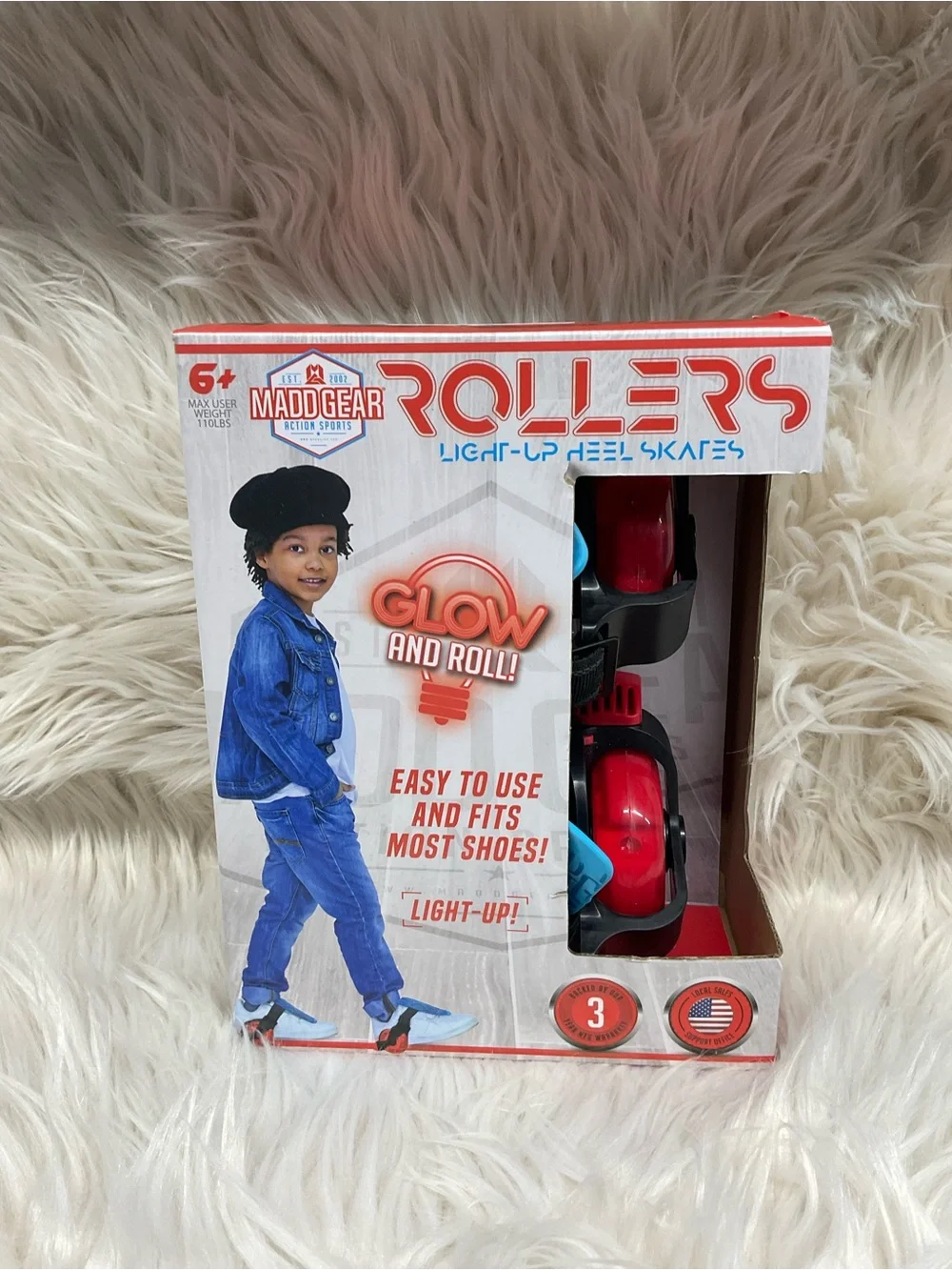 Rollers Light-Up Heel Skates - Red and Black